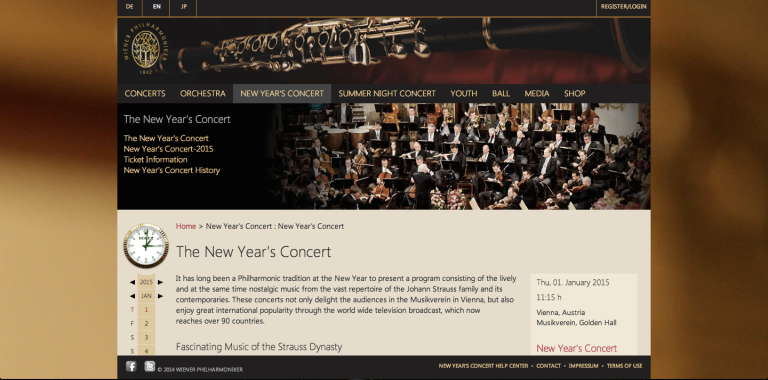 Watching the Philharmonic of Vienna New year's concert